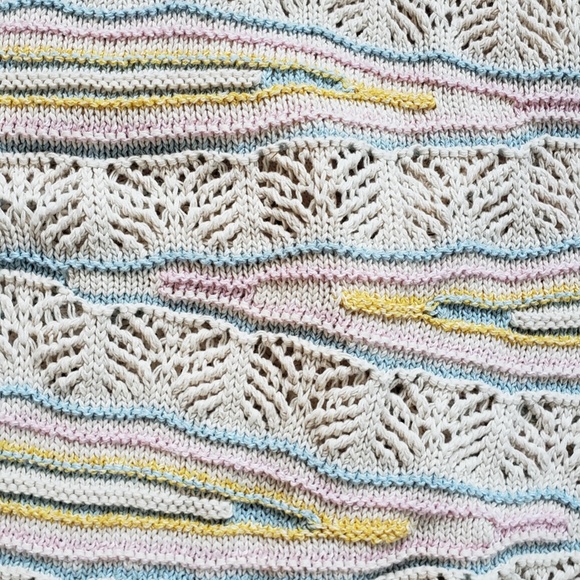 NWT Zara Adorable Knit Pointelle Cardigan Jacket Sweater Pastel and Cutouts - Picture 6 of 16